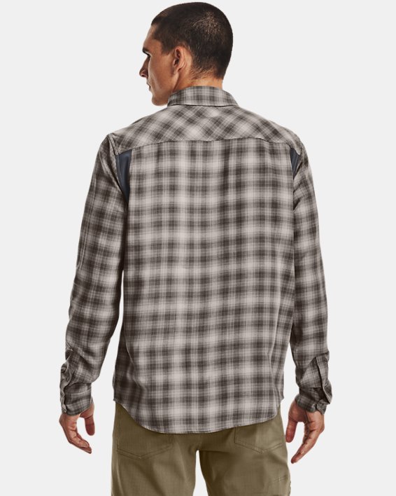 Men's UA Tradesman Flex Flannel Long Sleeve, Gray, pdpMainDesktop image number 1